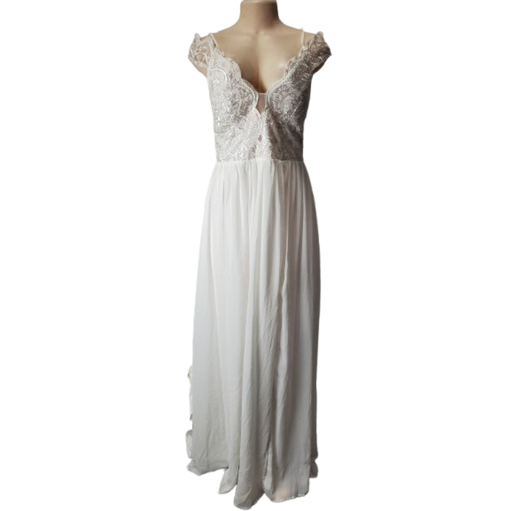 Fashion Nova women's white long dress size L